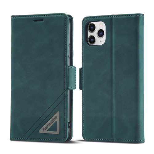 iPhone 11 Pro Forwenw Dual-side Buckle Leather Phone Case  - Dark Cyan