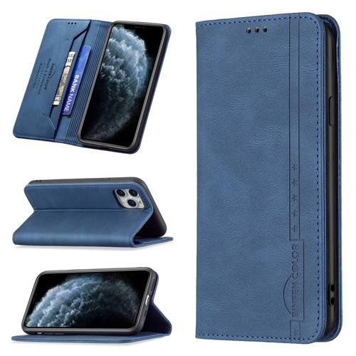 iPhone 11 Pro Magnetic RFID Blocking Anti-Theft Leather Case with Holder & Card Slots & Wallet  - Blue