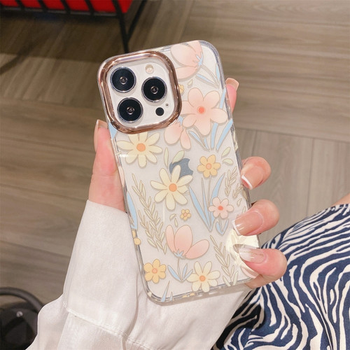 iPhone 11 Pro Glitter Powder Electroplating Flower Shockproof Phone Case  - Flower S7