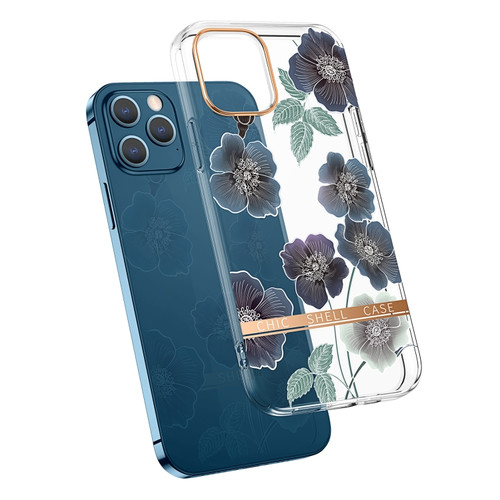 iPhone 11 Pro High Translucent Electroplating Flower Pattern TPU + PC Shockproof Case  - Cineraria