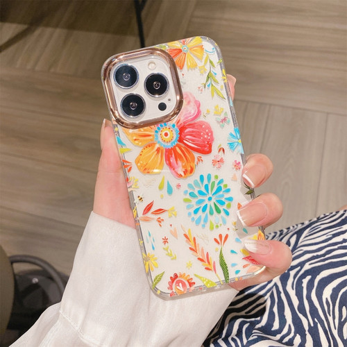 iPhone 11 Pro Glitter Powder Electroplating Flower Shockproof Phone Case  - Flower S1