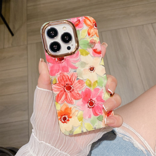 iPhone 11 Pro Glitter Powder Electroplating Flower Shockproof Phone Case  - Flower S4
