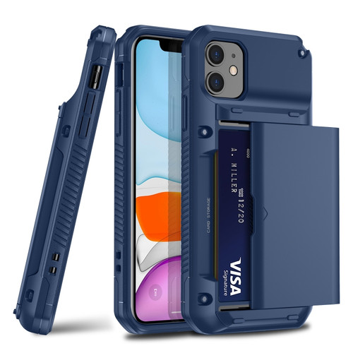 iPhone 11 Pro PC+TPU Shockproof Armor Protective Casewith Card Slot - Dark Blue