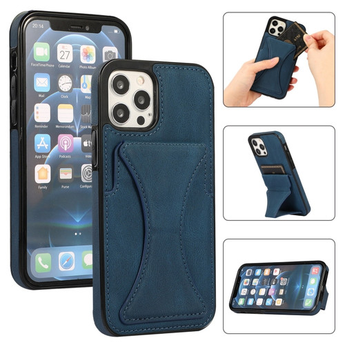 iPhone 11 Pro Ultra-thin Shockproof Protective Case with Holder & Metal Magnetic Function  - Blue