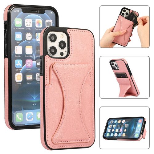 iPhone 11 Pro Ultra-thin Shockproof Protective Case with Holder & Metal Magnetic Function  - Rose Gold