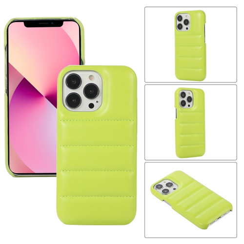 iPhone 11 Pro Thick Down Jacket Soft PU Phone Case - Light Green
