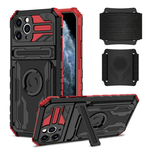 iPhone 11 Pro Kickstand Detachable Armband Phone Case  - Red