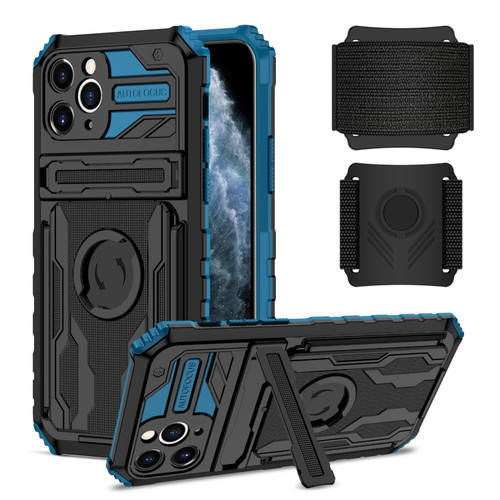 iPhone 11 Pro Kickstand Detachable Armband Phone Case  - Blue