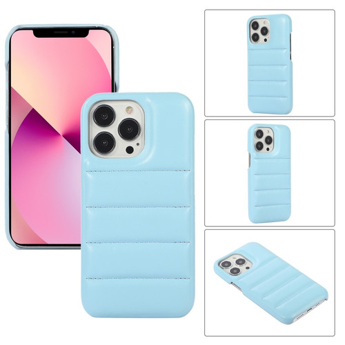 iPhone 11 Pro Thick Down Jacket Soft PU Phone Case - Blue