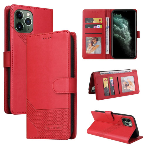 iPhone 11 Pro GQUTROBE Skin Feel Magnetic Leather Phone Case  - Red