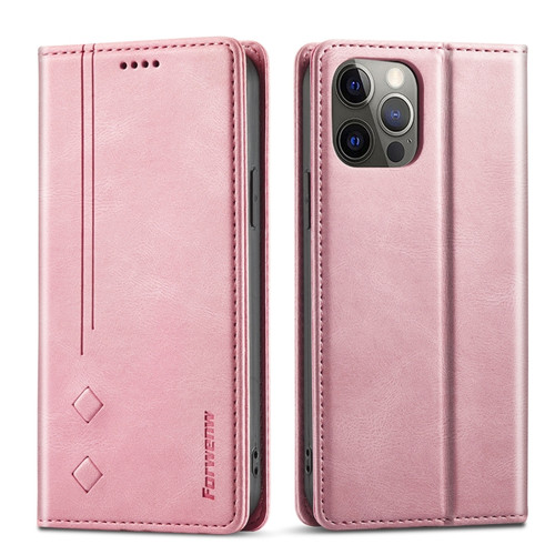 iPhone 11 Pro Forwenw F2 Series Magnetic Horizontal Flip Leather Case with Holder & Card Slots & Wallet  - Rose Gold