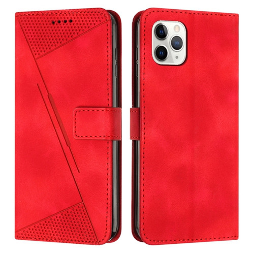 iPhone 11 Pro Dream Triangle Leather Phone Case with Lanyard - Red
