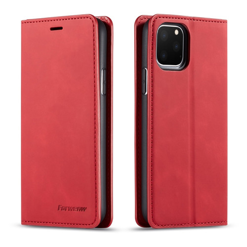 iPhone 11 Pro Forwenw Dream Series Oil Edge Strong Magnetism Horizontal Flip Leather Case with Holder & Card Slots & Wallet & Photo Frame - Red