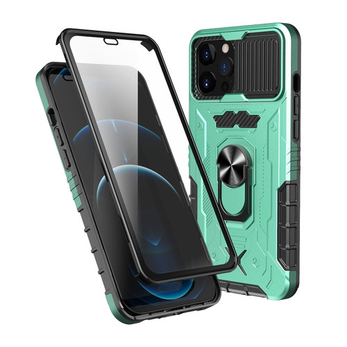 iPhone 11 Pro All-inclusive PC TPU Glass Film Integral Phone Case - Green