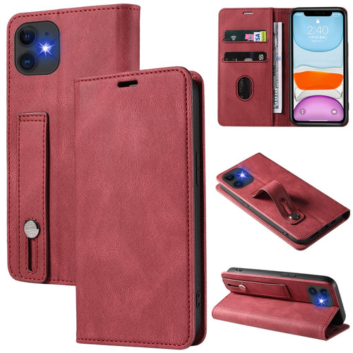 iPhone 11 Pro Wristband Magnetic Leather Phone Case  - Red
