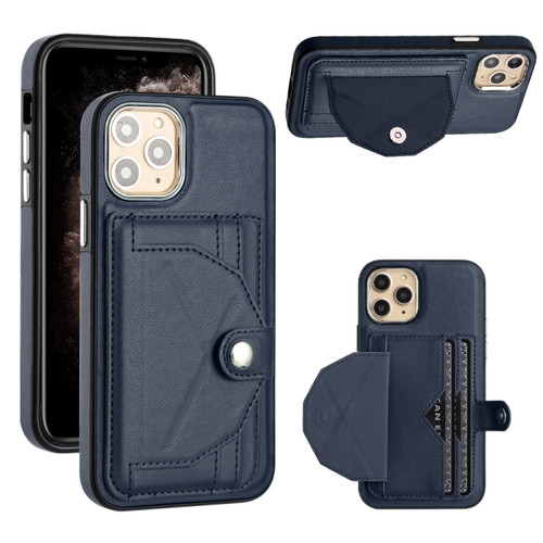 iPhone 11 Pro Shockproof Leather Phone Case with Card Holder - Blue