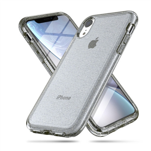 iPhone XR Shockproof Terminator Style Glitter Powder Protector Case  - Grey