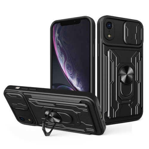 iPhone XR Sliding Camshield Card Phone Case - Black