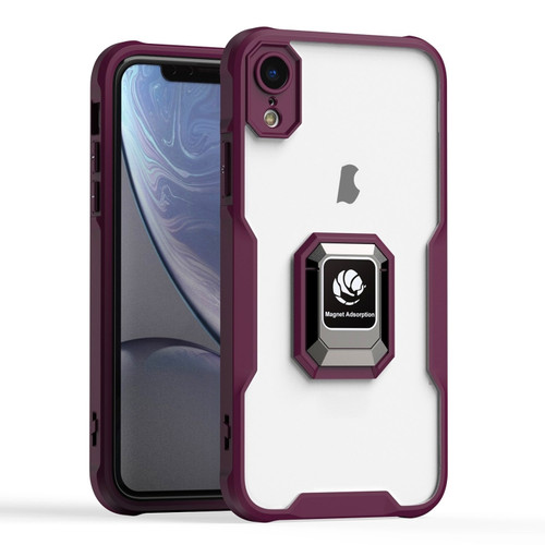 iPhone XR Armor Shockproof Magnetic Ring Phone Case - Red