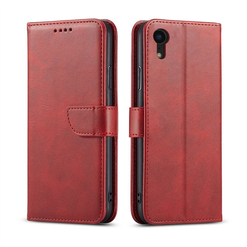 iPhone XR Calf Texture Buckle Horizontal Flip Leather Case with Holder & Card Slots & Wallet - Red