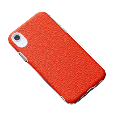 iPhone XR Business Cross Texture PC Protective Case - Orange Red