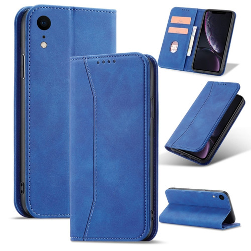 iPhone XR Magnetic Dual-fold Leather Case - Blue
