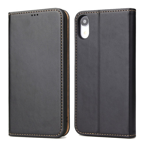 iPhone XR Horizontal Flip PU Leather Case with Holder & Card Slots & Wallet - Black