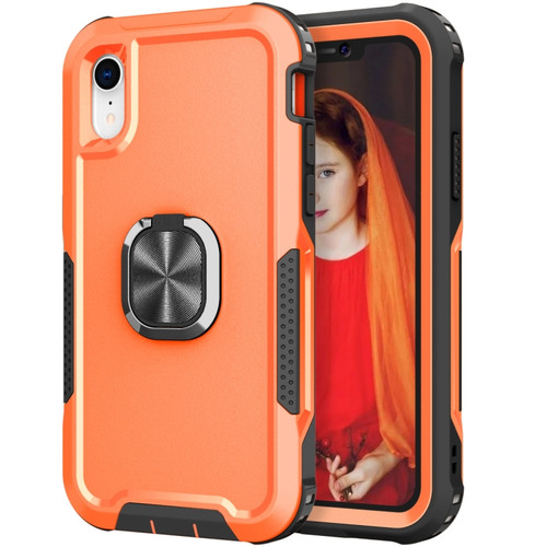 iPhone XR 3 in 1 PC + TPU Phone Case with Ring Holder - Orange