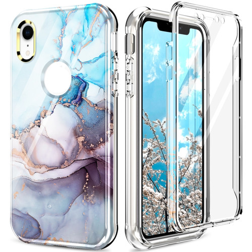 iPhone XR 360 Full Body Painted Phone Case - Marble L11