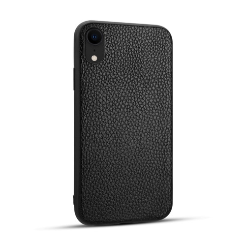 iPhone XR Litchi PU Leather Anti-falling TPU Protective Case - Black
