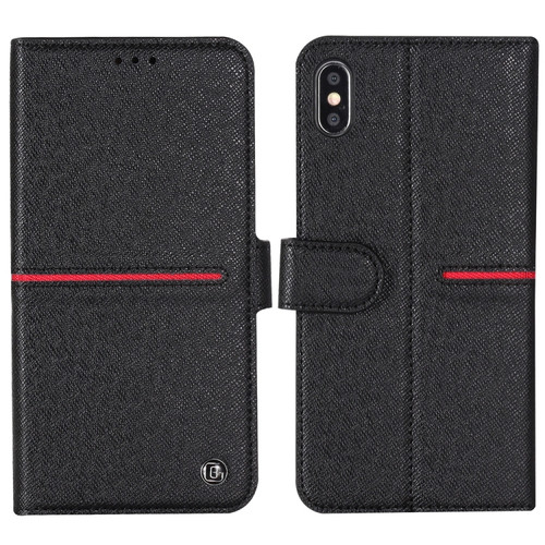 iPhone XR GEBEI Top-grain Leather Horizontal Flip Protective Case with Holder & Card Slots & Wallet & Photo Frame - Black