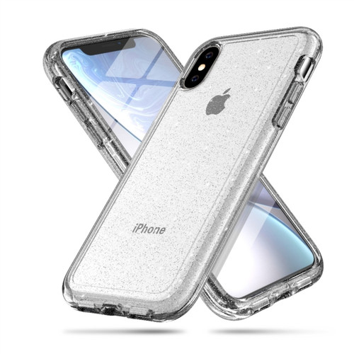 iPhone XS Max Shockproof Terminator Style Glitter Powder Protector Case  - White
