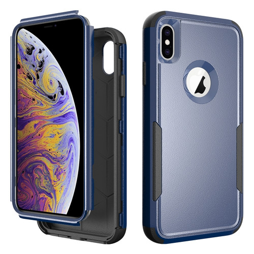 iPhone XS Max TPU + PC Shockproof Protective Case - Royal Blue + Black