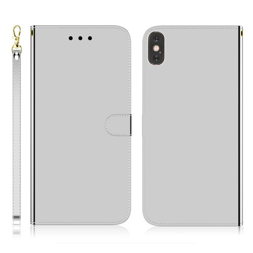 iPhone XS Max Imitated Mirror Surface Horizontal Flip Leather Case with Holder & Card Slots & Wallet & Lanyard - Silver