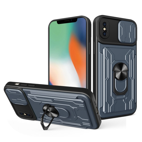 Sliding Camshield Card Phone Case iPhone XS Max - Grey