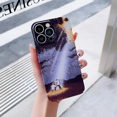 iPhone XS Max Precise Hole Oil Painting Pattern PC Phone Case - Shine