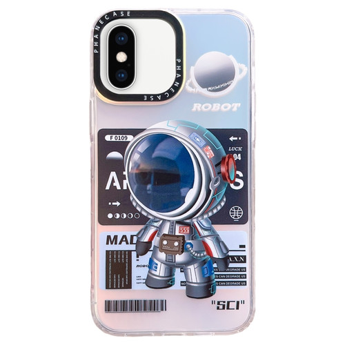 iPhone XS Max Mechanical Astronaut Pattern TPU Phone Case - Blue