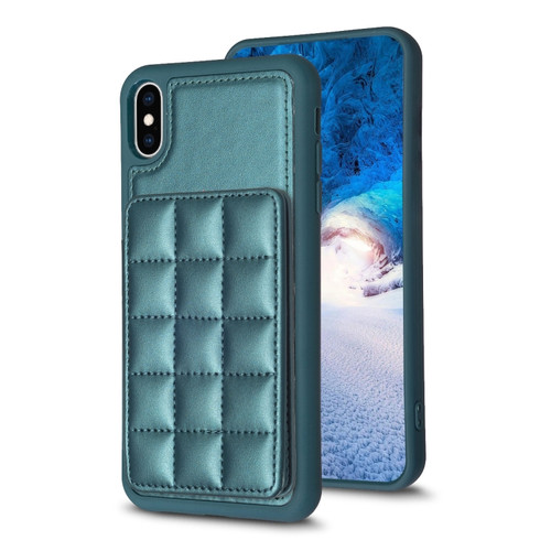 iPhone XS Max Grid Card Slot Holder Phone Case - Green