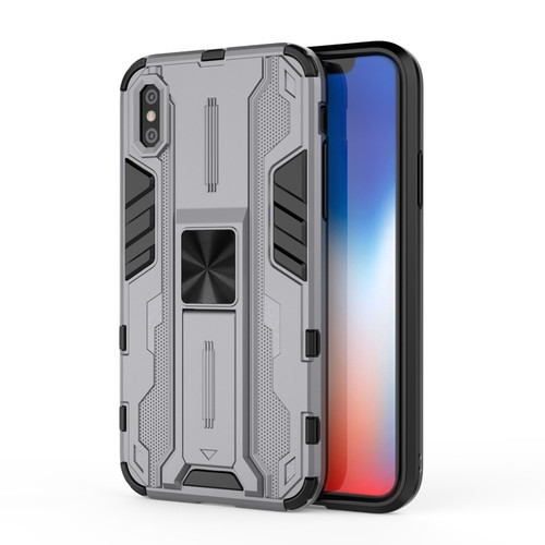 iPhone XS Max Supersonic PC + TPU Shock-proof Protective Case with Holder - Gray