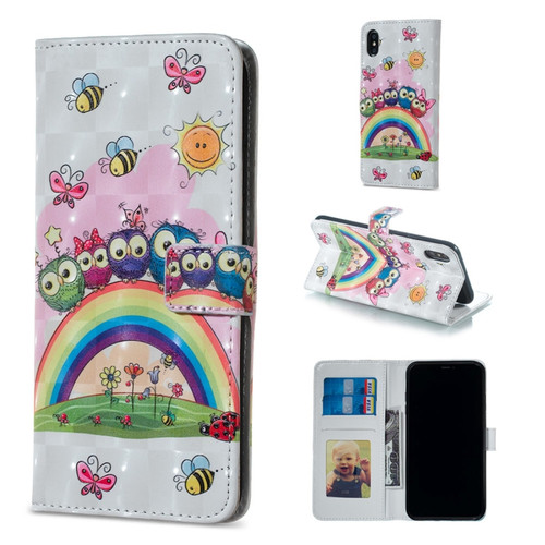 iPhone XS Max Owl Family Pattern Horizontal Flip Leather Case with Holder & Card Slots & Photo Frame & Wallet