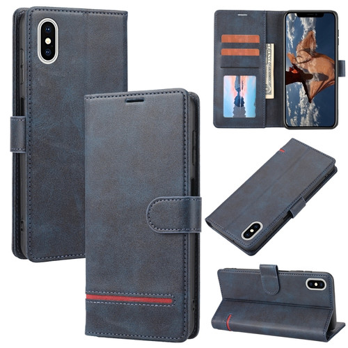 iPhone XS Max Classic Wallet Flip Leather Phone Case - Blue