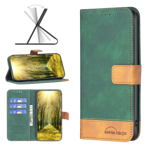 iPhone XS Max BF11 Color Matching Skin Feel Leather Phone Case - Green