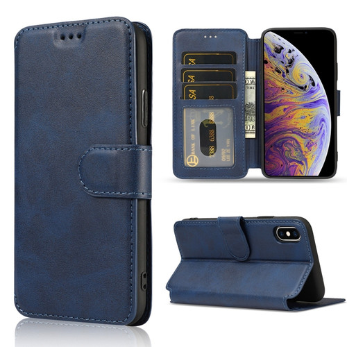 iPhone XS Max Shockproof PU + TPU Leather Phone Case - Blue
