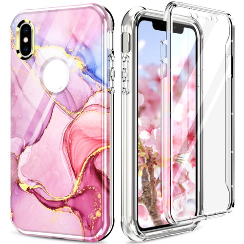 iPhone XS Max 360 Full Body Painted Phone Case - Marble L13