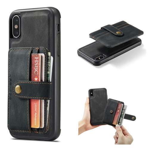 iPhone XS Max JEEHOOD RFID Blocking Anti-Theft Wallet Phone Case - Black