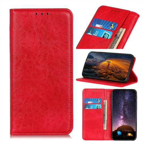 iPhone XS Max Magnetic Retro Crazy Horse Texture Horizontal Flip Leather Case with Holder & Card Slots & Wallet  - Red