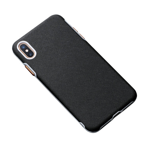 iPhone XS Max Business Cross Texture PC Protective Case - Black