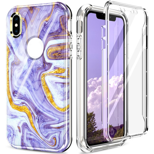 iPhone X / XS 360 Full Body Painted Phone Case - Marble L14