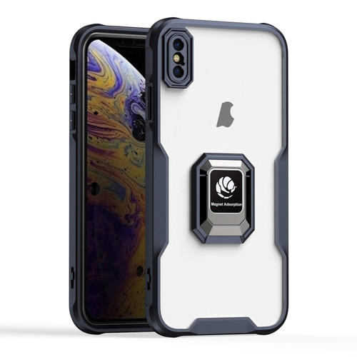 iPhone X / XS Armor Shockproof Magnetic Ring Phone Case - Black