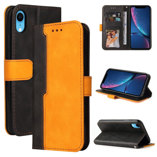 iPhone X / XS Business Stitching-Color Horizontal Flip PU Leather Case with Holder & Card Slots & Photo Frame - Orange